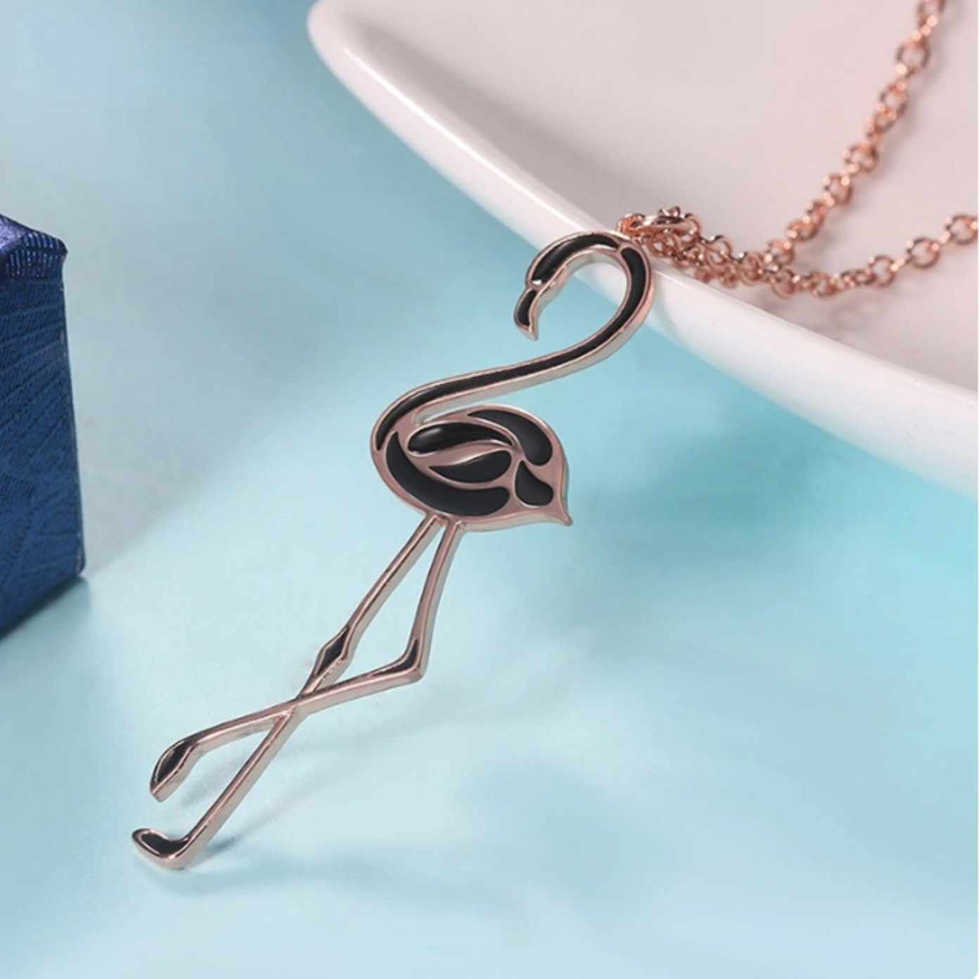 Halsband Guld - Svart Flamingo - S.O.S