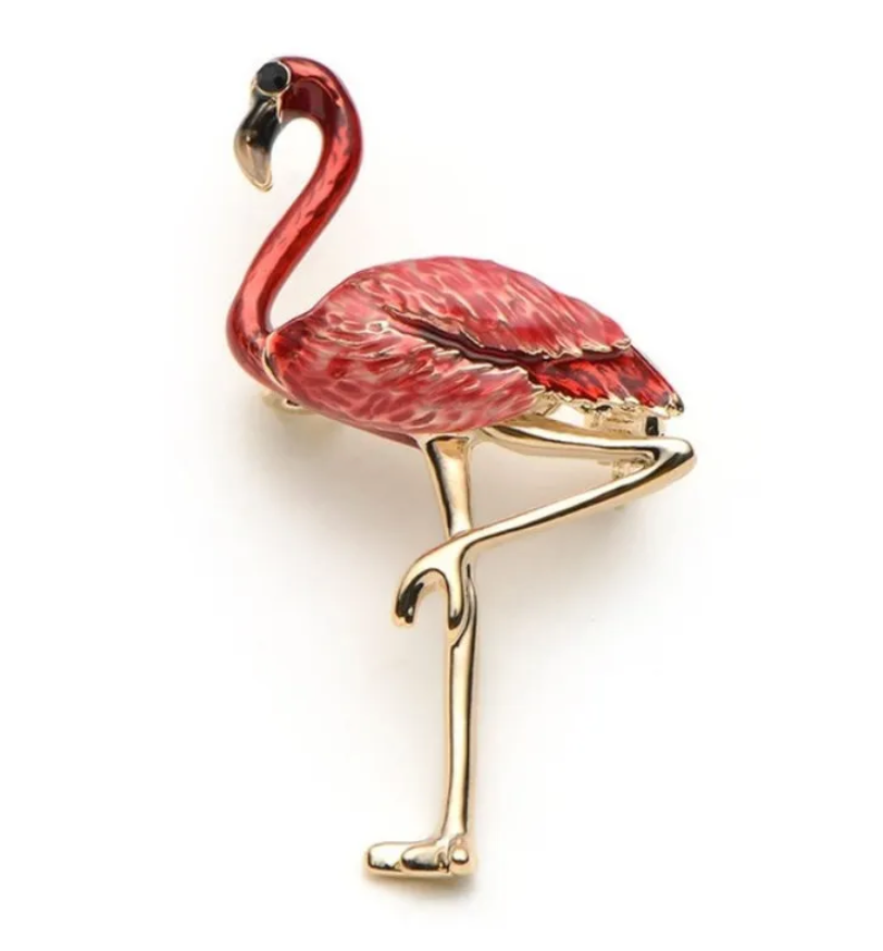 Brosch Rosa Flamingo