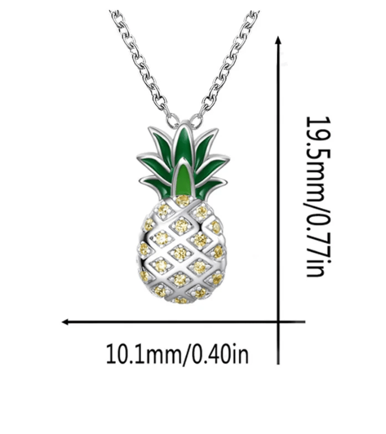 Halsband Guld, Silver, Grön Ananans - Pinapple Lifestyle.