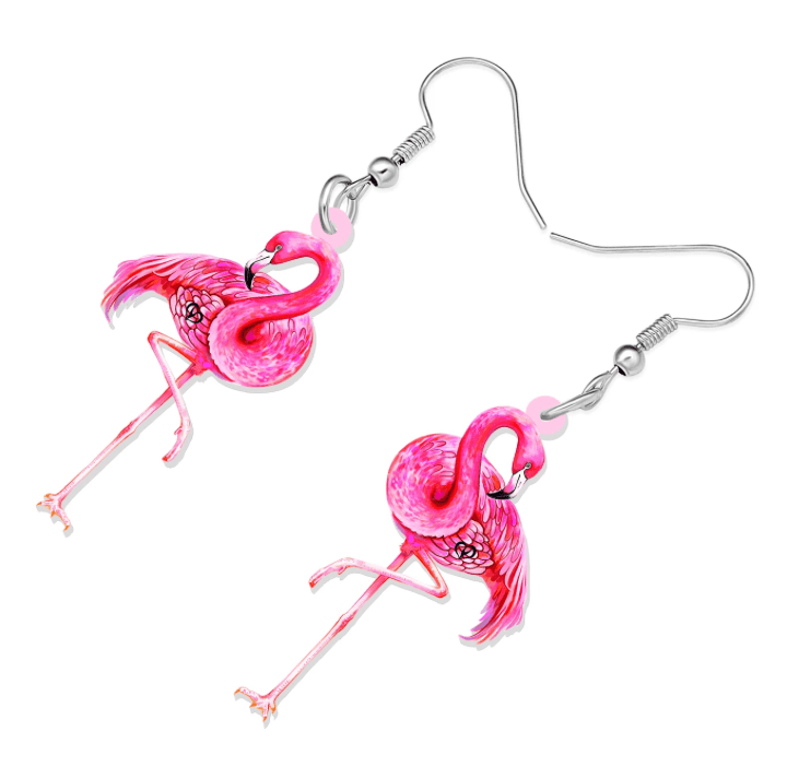 Pink Flamingo Örhängen, för swingersfester.