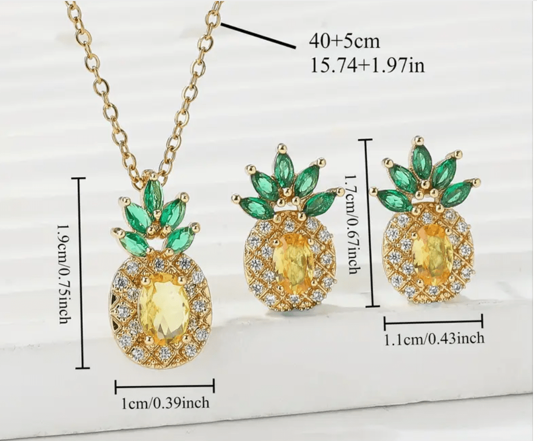 Pinapple Halsband och Örhängen
