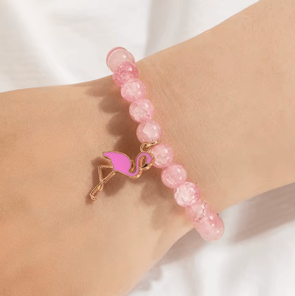 Pärlarmband med Flamingo - S.O.S