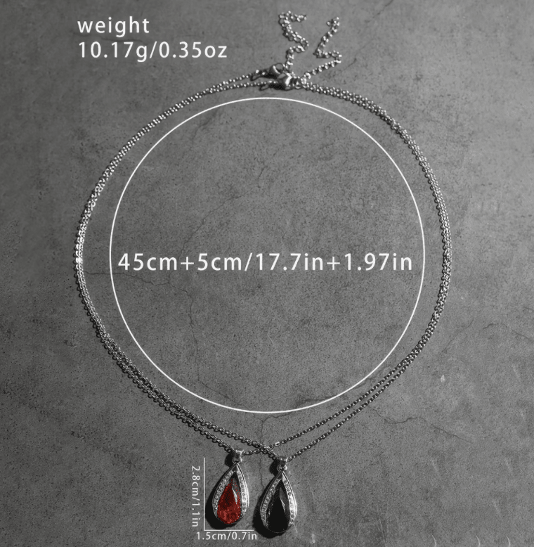 Dropphalsband & Örhänge i Zirkonia - S.O.S
