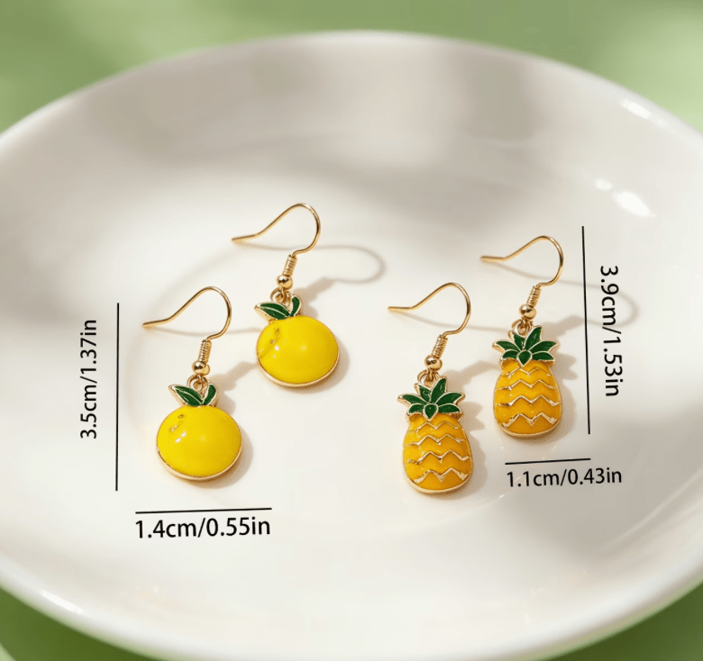 Örhängen Emaljerade Ananas - S.O.S