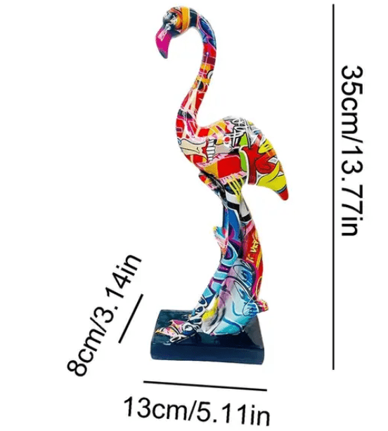 Graffiti Flamingo Skulptur. Hemmaprylen för swingers.