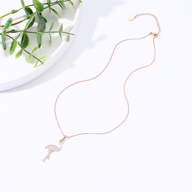 Halsband Kristall Rosa Flamingo