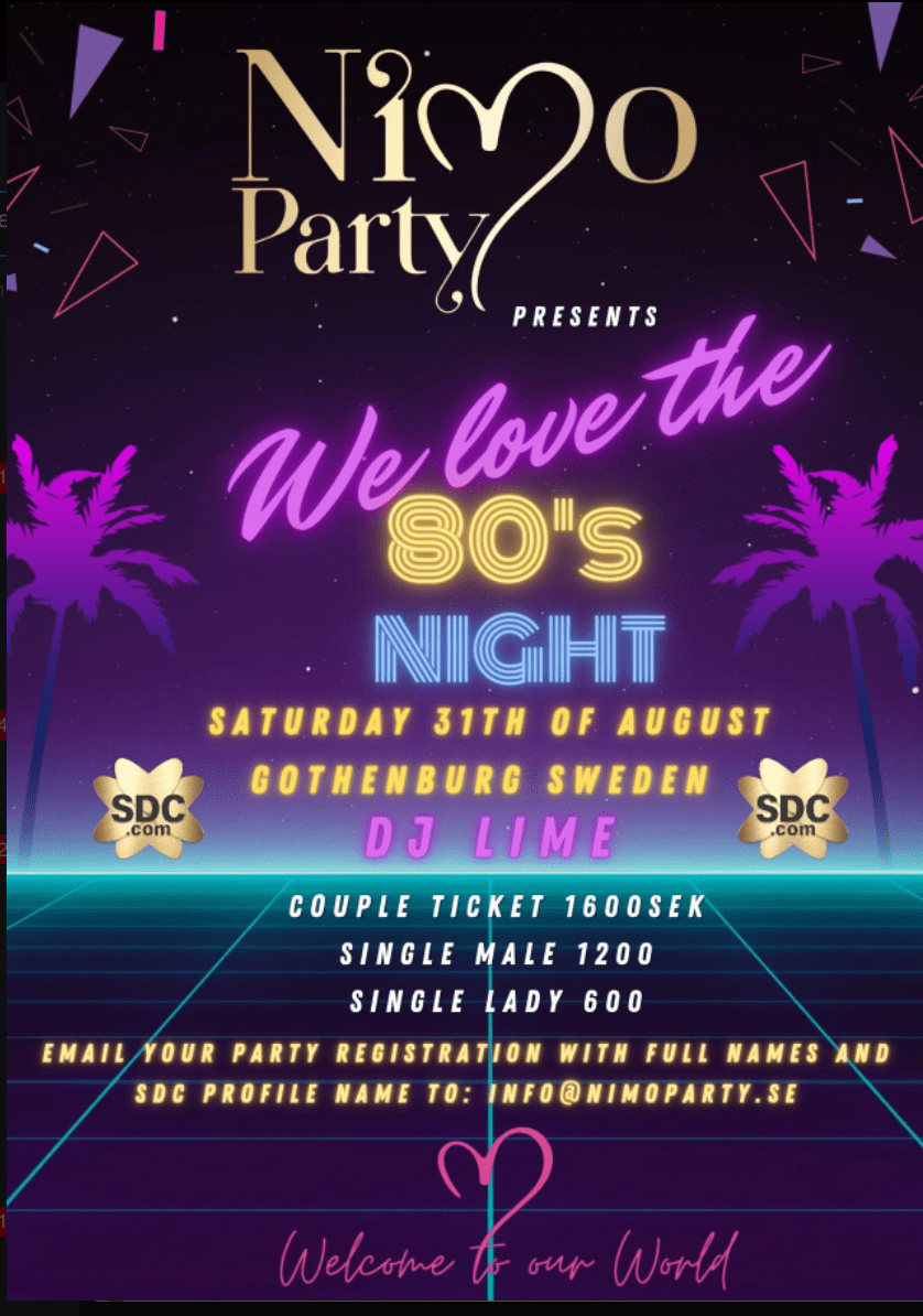 Sommarens Hetaste Swingersfest. Missa inte Nimo och deras sommar swingersfest.