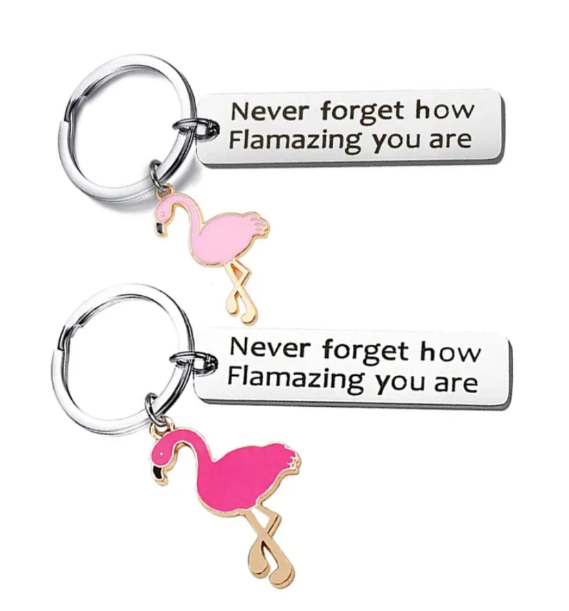 Nyckelring med Rosa Flamingo