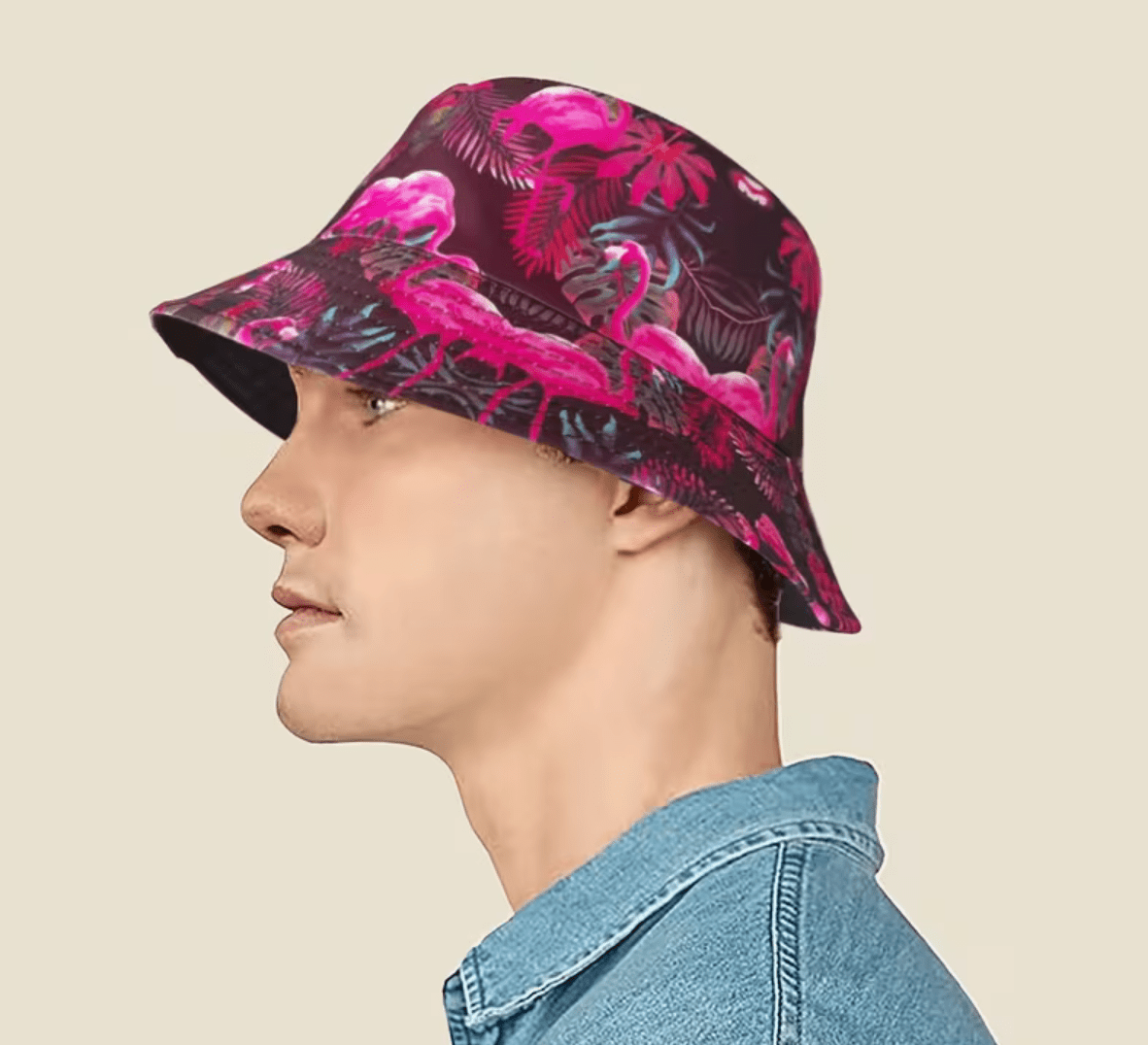 Fiskarhatt Flamingo. Swingershatten för soliga dagar och fester.