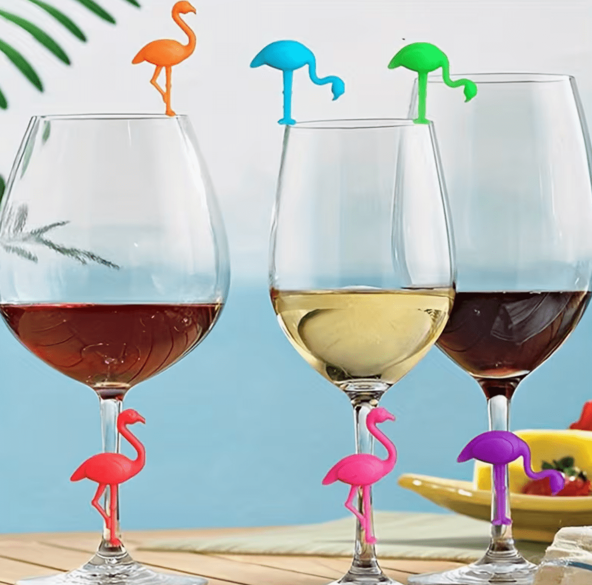 Vinglasmarkörer Flamingo Style för Swingersfester.