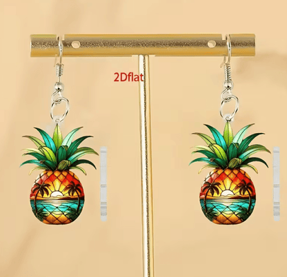 Örhänge 2D Flat Tropical. Pinapple Lifestyle Jewelry.