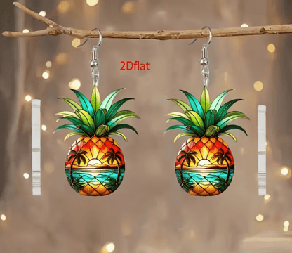 Örhänge 2D Flat Tropical. Pinapple Lifestyle Jewelry.