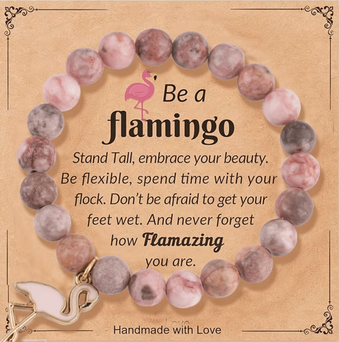 Armband Be a flamingo. Fin Flamingo present till dina Swingersvänner.