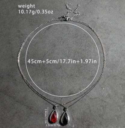 Dropphalsband & Örhänge i Zirkonia