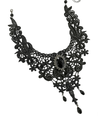 Gotisk Chokerhalsband i svarts spets - S.O.S