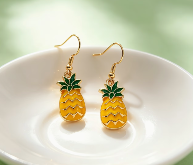 Örhängen Emaljerade Ananas