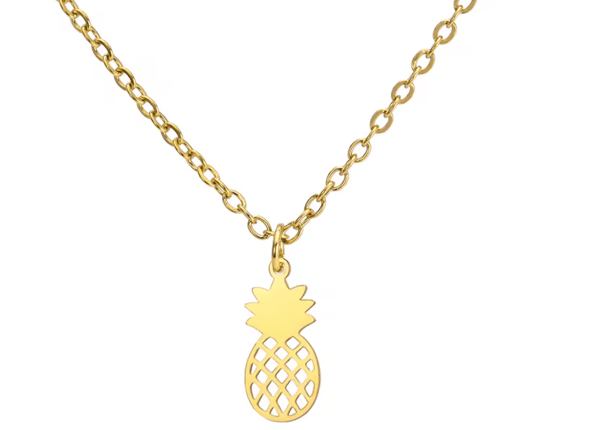 Halsband Ananas Guld/Silver - S.O.S