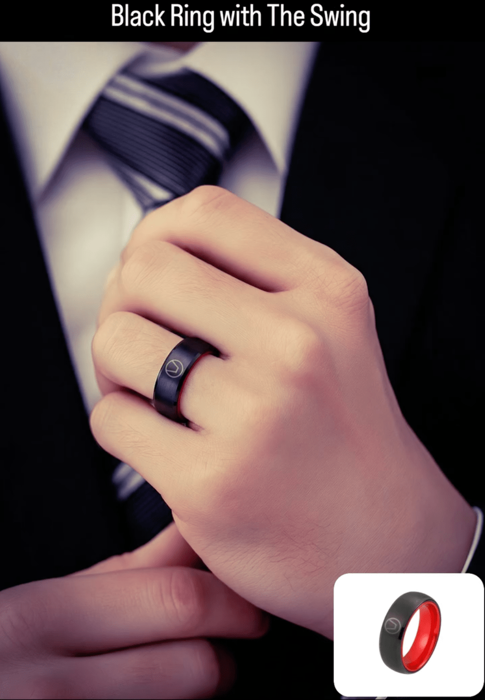 Svart Ring med The Swing - S.O.S