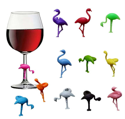 Vinglasmarkörer Flamingo Style för Swingersfester.