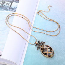 Ladda upp bild till gallerivisning, Halsband Svart &amp; Guld Ananas

